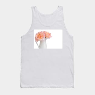 Fresh bunch of pink roses flowers in the jar, isolated on white background Tank Top